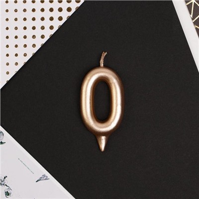 Свеча-цифра в торт «0», шампань