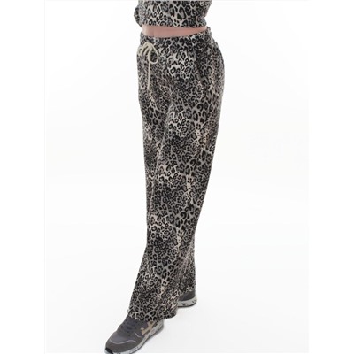 870-8 MILK/LEOPARD Костюм спортивный зимний женский (95% хлопок, 5% полиэстер)