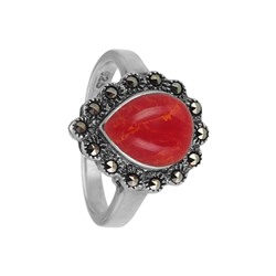Кольцо 'Джекси' с кораллом и марказитами ТАКН.310КЛN