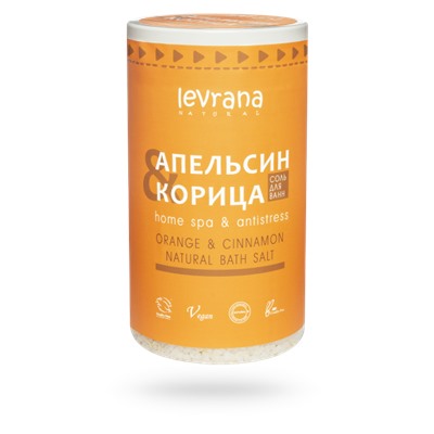 Соль для ванн с маслом апельсина и корицы, 800 г -70%