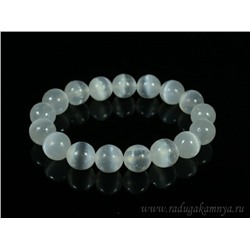 Браслет из Селенита белого шарик 12мм, 38,3г