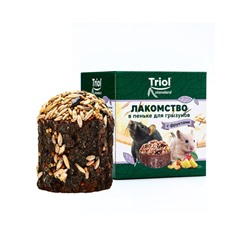 Лакомство "Triol" в пеньке для грызунов с фруктами, 70г