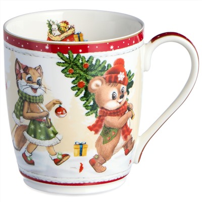 КРУЖКА LEFARD "С НОВЫМ ГОДОМ!" 300 МЛ КРАСНАЯ (КОР=36ШТ.)