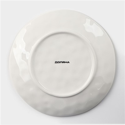 Тарелка Доляна «Космос», d=21.2 см, фарфор, белая, синяя