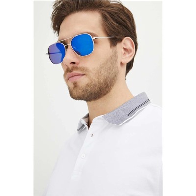 Okulary przeciwsłoneczne męskie z powłoką Revo i polaryzacją kolor niebieski