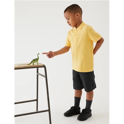2pk Boys' Pure Cotton School Shorts (2-14 Yrs)