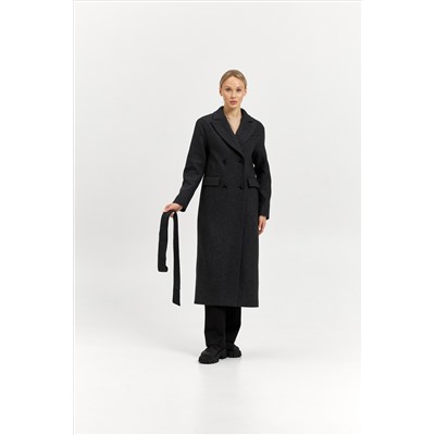 Пальто женское демисезонное 26102 (серый/диагональ)