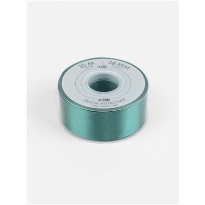 Лента атласная TEIRA, двухсторонняя, 38 мм, 25±1 м, зелёная №0589