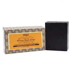 Aasha Herbals Мыло африканское черное с маслом Ши ручной работы, 100 г