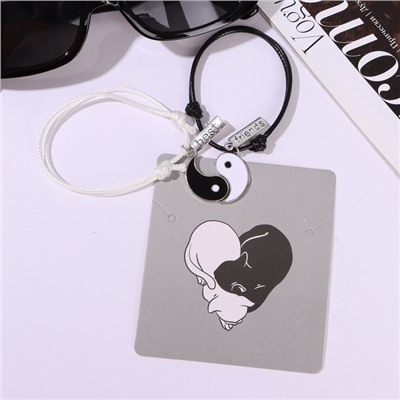 Браслеты парные «Неразлучники» инь-ян, дружба, чёрно-белые, d=7 см