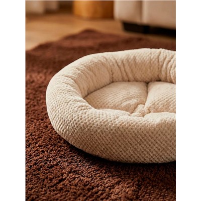 Лежанка для кошек и собак мягкая, круглая с бортом LDZkr, велсофт, Bio-Line