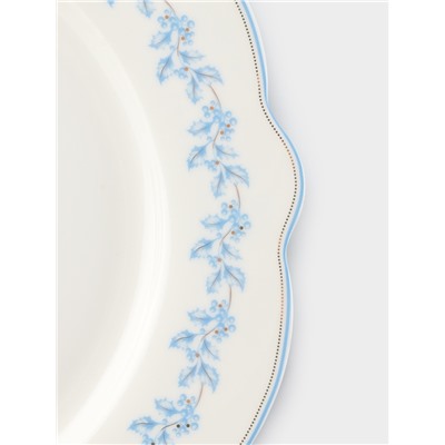Тарелка WY Royal blue, d=26.5 см, фарфор, белая