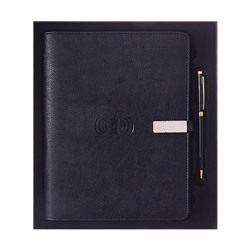 Органайзер на кольцах,ПВХ,А5,140 л, клетка,с ручкой,подар. короб,флешка,зарядка Чёрный