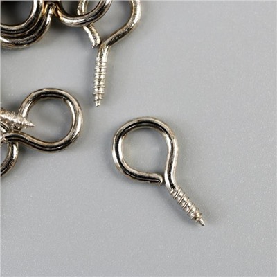 Винт - глазок для крепления картин, фоторам серебро, набор 100 шт., 1.8×0.9 см