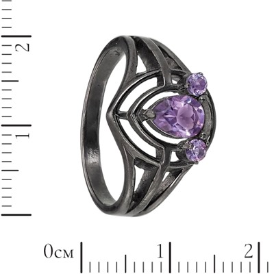 Кольцо 'Калипсо' с аметистами, чёрный родий ИВКС.873АМ2.00