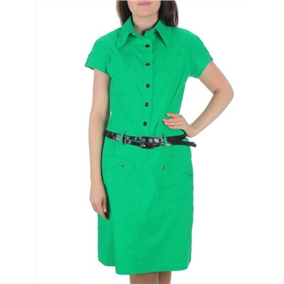 9413 GREEN Платье женское (85% хлопок, 10% вискоза, 5% лайкра)