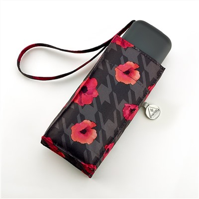 L501-4128 HoundStoothPoppy (Маки) Зонт женский механика Fulton