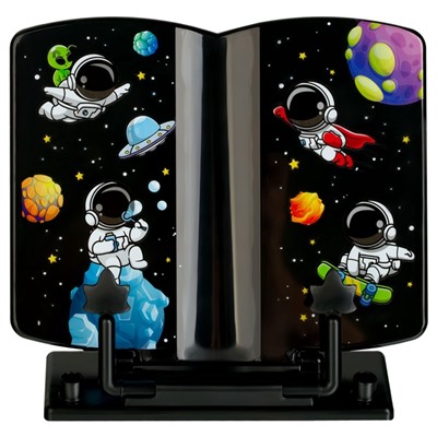 Подставка для книг Стамм "Космонавты", 200 x 200 x 25 мм, пластиковая, МИКС