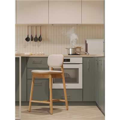 Стул полубарный Saga, рогожка, бежевый