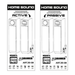 Колонка 10" (30-58 HOME SOUND) динамик 6шт/2х10"; 2х6.5"; 2х3" комплект 2 колонки ELTRONIC (белая)