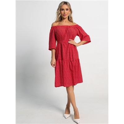 Платье с поясом Дафна (красное) П15524-8М