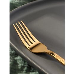 Вилка столовая Magistro «Олин GOLD», длина 19.8 см, нержавеющая сталь, золотистая