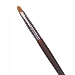 Kristaller Кисть для макияжа бровей, глаз и губ, «язычок» малый, дерево, нейлон, коричневый, 16 см