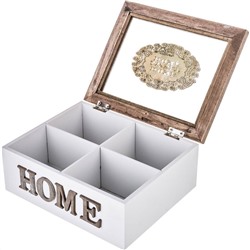 ШКАТУЛКА ДЛЯ ЧАЯ С 4 СЕКЦИЯМИ КОЛЛЕКЦИЯ "HOME" 20*17*8 СМ (КОР=16 ШТ.)