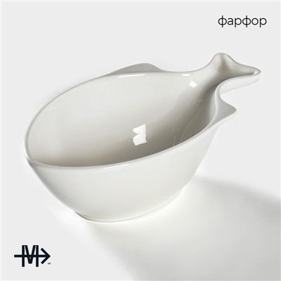 Салатник Magistro «Рыбка», 1 л, 26.5×15×8.5 см, фарфор, белый