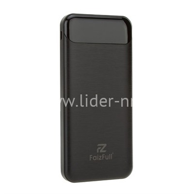Портативное ЗУ (Power Bank) 10000mAh FaizFULL FL20 2USB/Micro USB/Type-C/дисплей (черный)