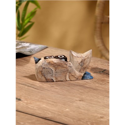 Вечный календарь «Кошка», 13×4×6.5 см, дерево