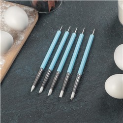 Набор кондитерских кисточек для декорирования «Бирюза», 5 шт., голубой