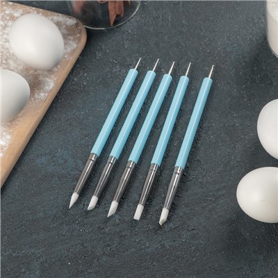 Набор кондитерских кисточек для декорирования «Бирюза», 5 шт., голубой