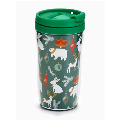Термокружка новогодняя со вставкой «Новогодние животные», 250 мл