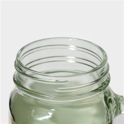 Кружка Доляна «Милитари», 450 мл, 10×7.5×13 см, с крышкой и трубочкой, стекло, прозрачная, зелёная