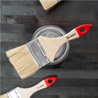 Кисть плоская "Стандарт" 3" (75 мм) натуральная щетина, деревянная ручка MTX