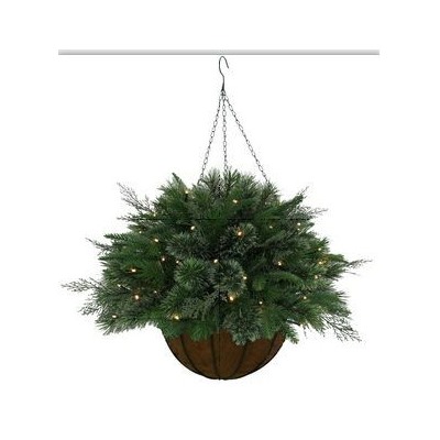 GAEM Кашпо хвойное с подсветкой, 50 LEDламп, 200 веток, (3хАА н/п), L52 W52 H76 см