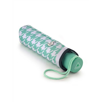 L354-4374 MintyHoundstooth (Зеленая гусиная лапка) Зонт женский механика Fulton