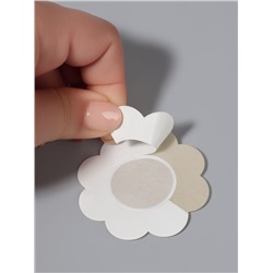 Стикини на грудь «Цветок», набор - 5 пар, на клеевой основе, 6×6 см, бежевая