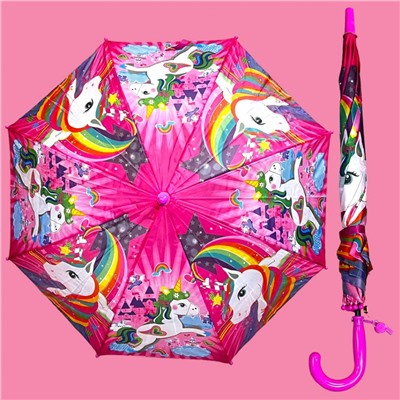 Зонт-трость для девочки с мультгероями полуавтомат Арт 004/2