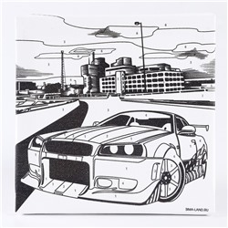 Картина по номерам для детей «Тачка в мегаполисе», 15×15 см