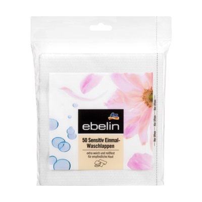 ebelin Одноразовые мочалки чувствительный, 50 шт