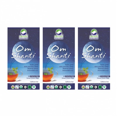 Набор чая Ом Шанти (3 x 25 пак, 1,55 г), Om Shanti Tea Set, произв. Organic Wellness