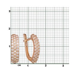 Серьги с фианитом позолоченные серебро 925*