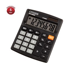 Калькулятор настольный Citizen SDC-805NR, 8 разр., двойное питание, 105*120*21мм, черный