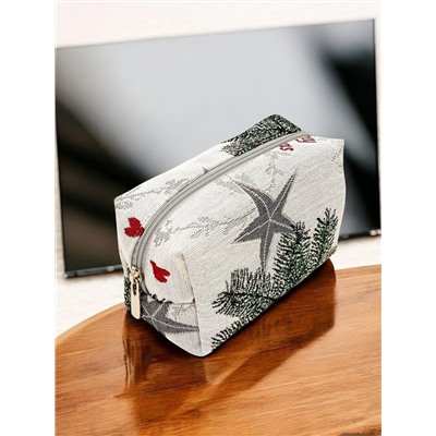 1042 Косметичка Зимний сон бордовый фон 15х10х7см 2516993 Однотонный