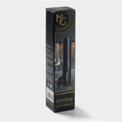 Штопор электрический Magistro Opium, 23×4,8 см, цвет чёрный