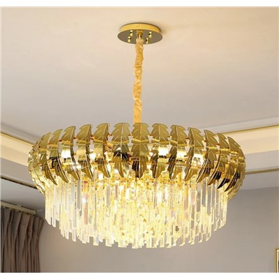 299-258 Люстра диам 60 см, выс. 35 см(х1)Кристаллы, нержавеющая сталь