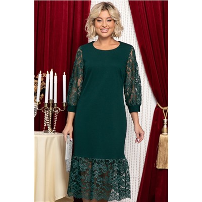 Платье с кружевом Властилина (зеленое) П14732-48М