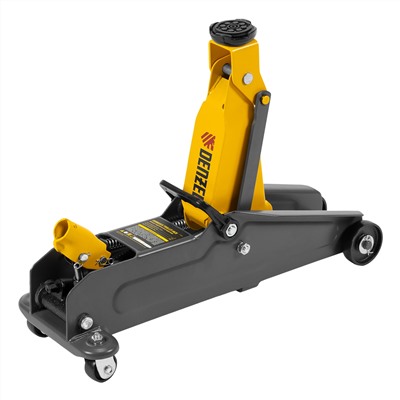 Домкрат гидравлический подкатной, 2 т, 135-385 мм, в пласт. кейсе Denzel